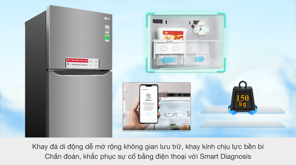 Tủ lạnh LG Inverter 393 lít GN-M422PS