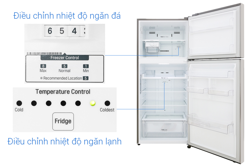 Tủ lạnh LG Inverter 393 lít GN-M422PS Màu Bạc