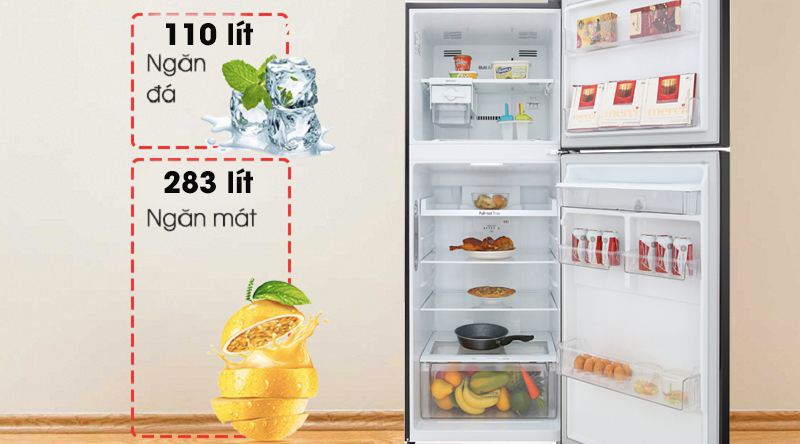 Tủ lạnh LG Inverter 393 lít GN-D422BL - Dung tích 393 lít, phù hợp gia đình 3 – 4 người