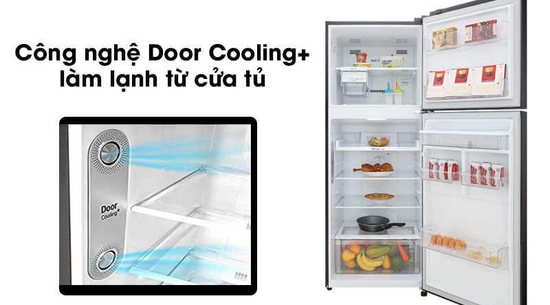 Tủ lạnh LG Inverter 393 lít GN-D422BL - Cải thiện hiệu quả làm lạnh nhờ công nghệ Door Cooling+