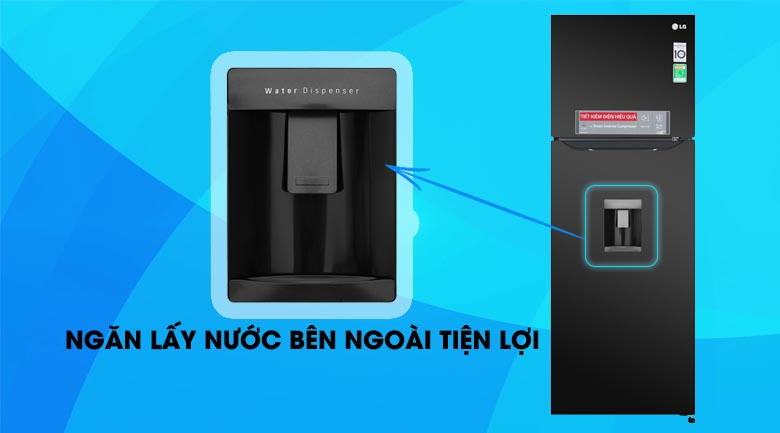 Tủ lạnh LG Inverter 315 lít GN-D315BL Mẫu 2019 - Trang bị ngăn lấy nước bên ngoài tiện lợi