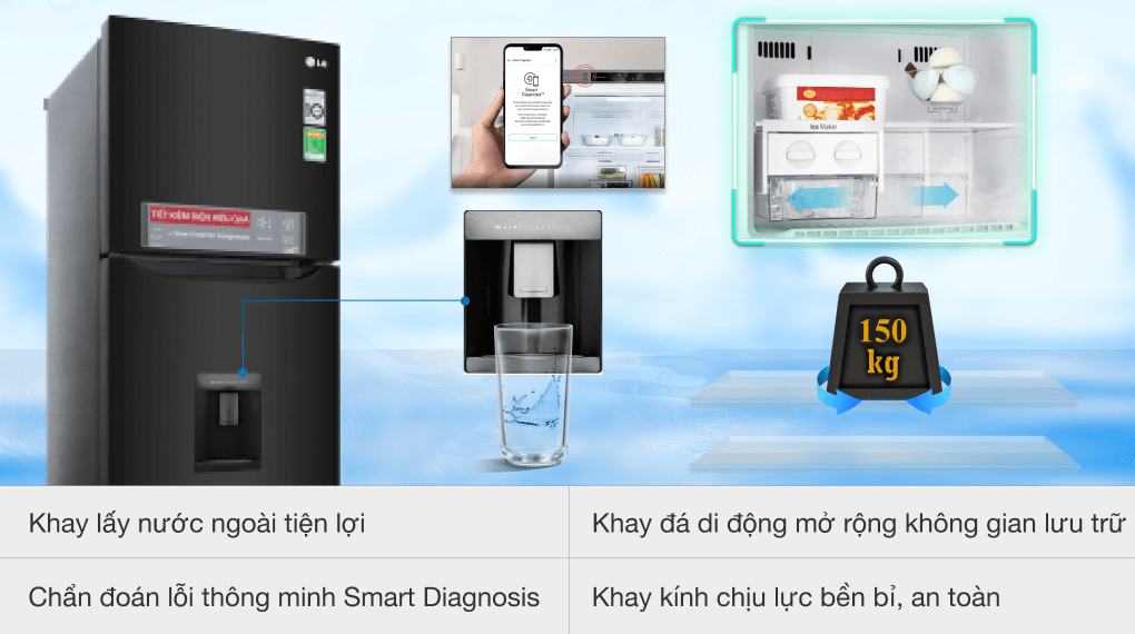 Tủ lạnh LG Inverter 255 lít GN-D255BL