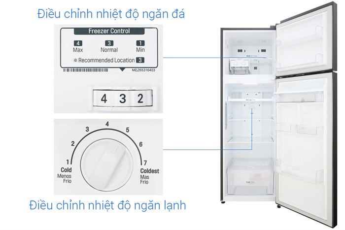 Tủ lạnh LG Inverter 255 lít GN-D255BL Màu Đen