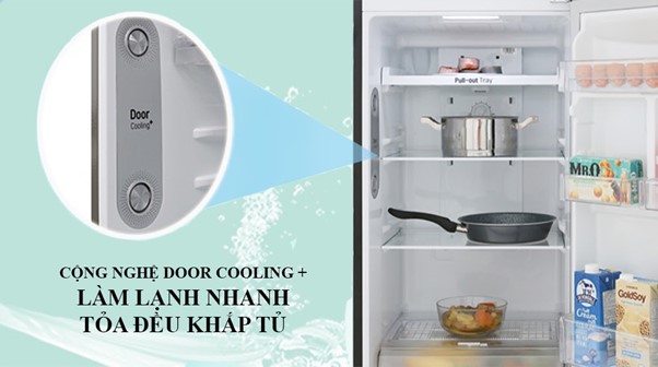 Làm lạnh nhanh hơn với công nghệ DoorCooling+ - Tủ lạnh LG Inverter 255 lít GN-M255BL