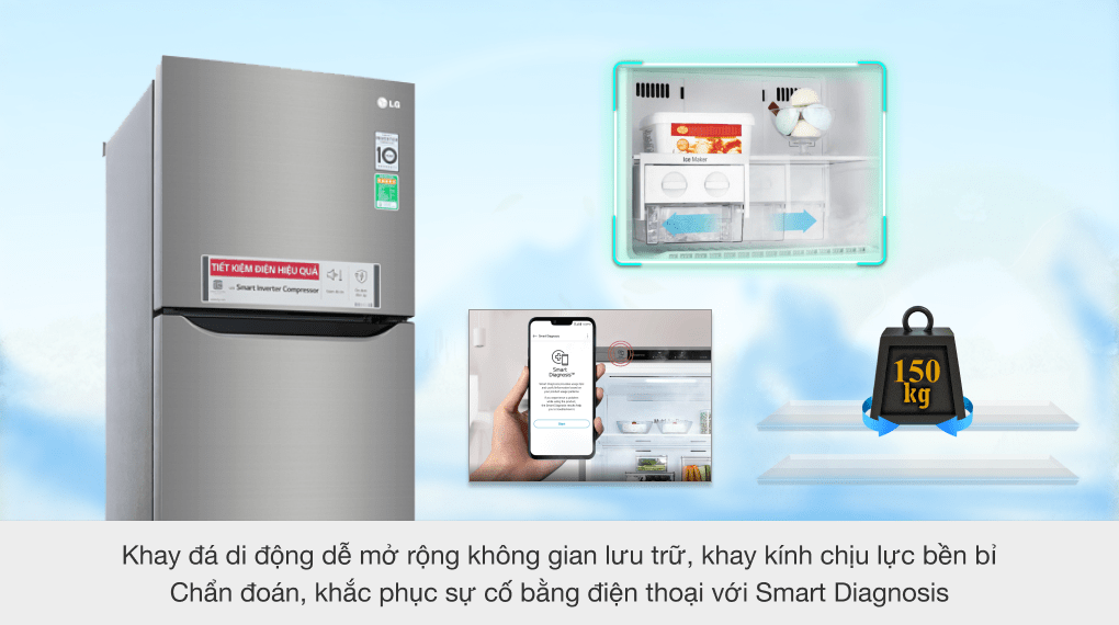 Tủ lạnh LG Inverter 255 lít GN-M255PS