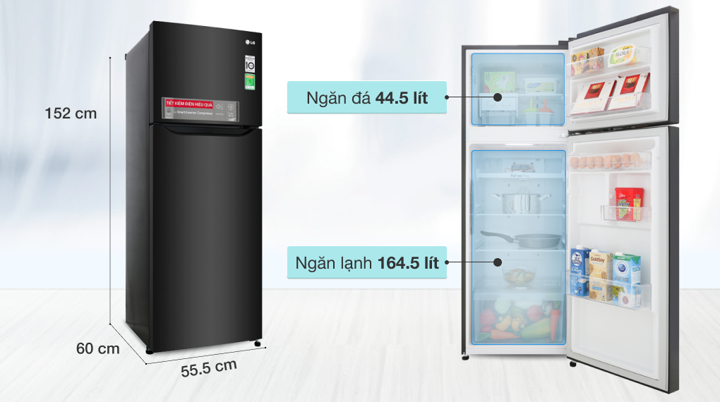 Tủ lạnh LG Inverter 209 lít GN-M208BL