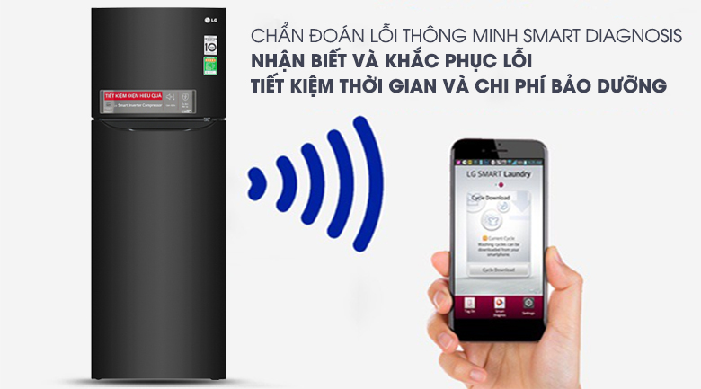 Tích hợp chức năng chuẩn đoán Smart Diagnosis - Tủ lạnh LG Inverter 208 lít GN-M208BL