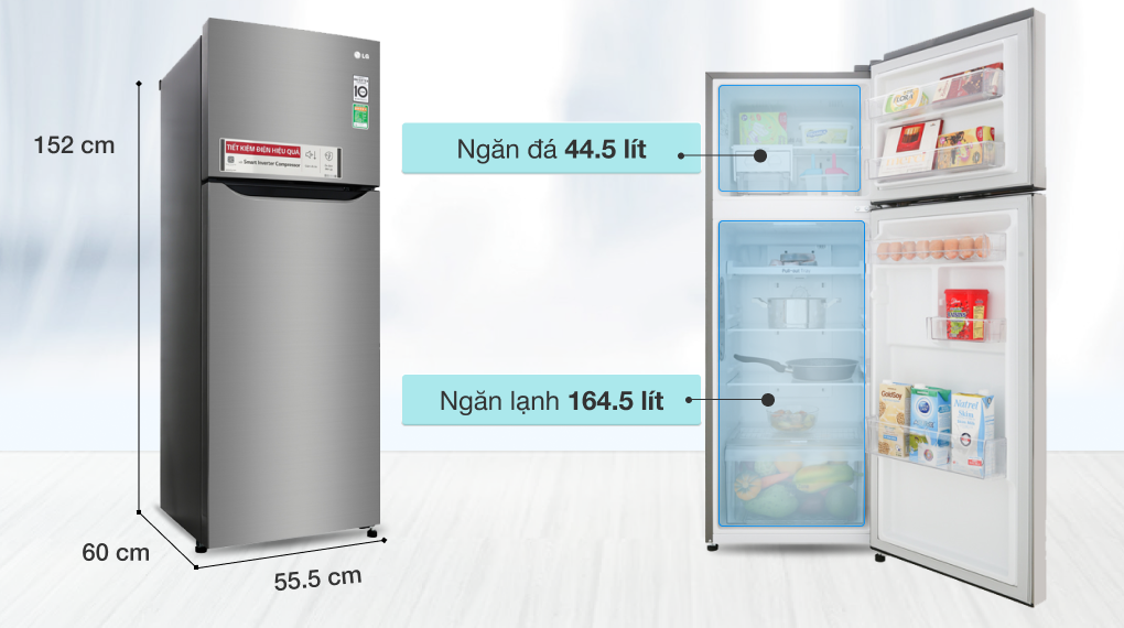 Tủ lạnh LG Inverter 209 lít GN-M208PS