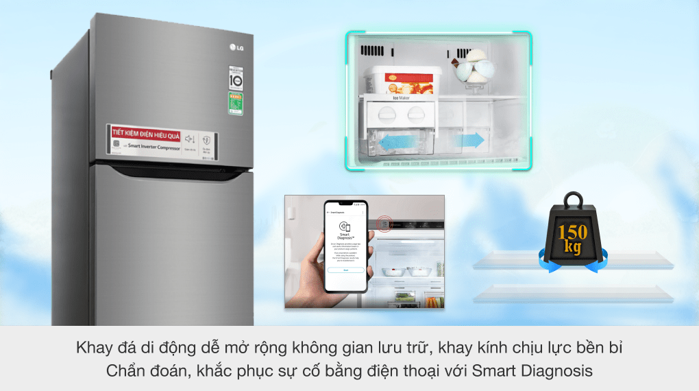 Tủ lạnh LG Inverter 209 lít GN-M208PS