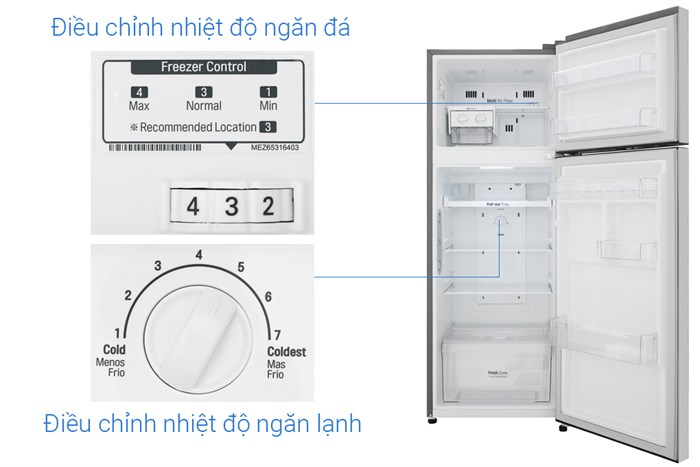 Tủ lạnh LG Inverter 209 lít GN-M208PS Màu Bạc