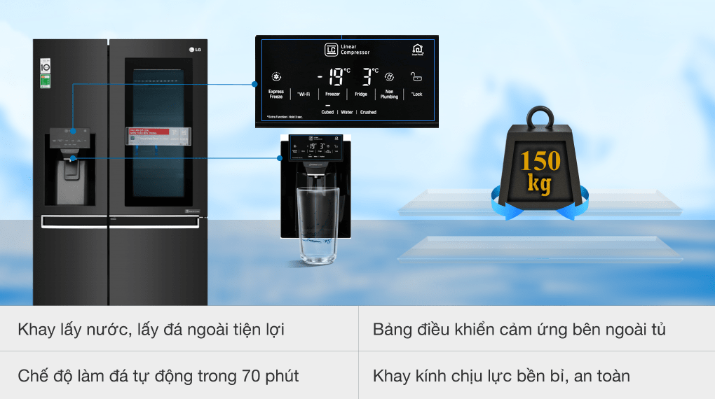 Tủ lạnh LG Inverter 601 lít Side By Side InstaView Door-in-Door GR-X247MC