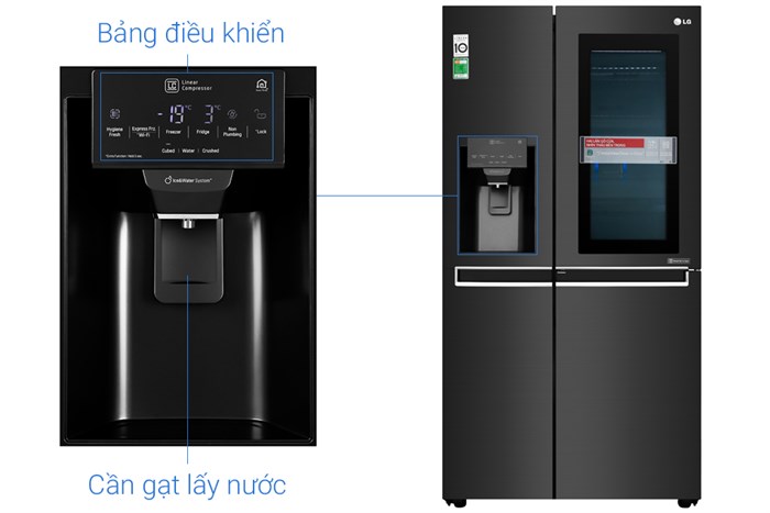 Tủ lạnh LG Inverter 601 lít Side By Side InstaView Door-in-Door GR-X247MC Màu Đen