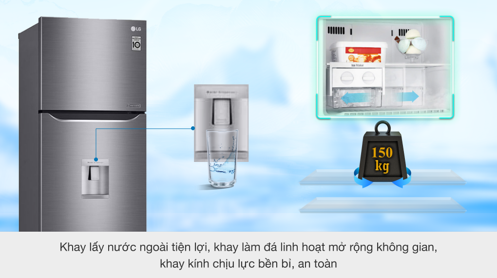 Tủ lạnh LG Inverter 255 lít GN-D255PS