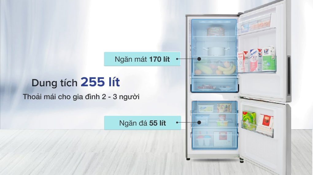 Tủ lạnh Panasonic Inverter 255 lít NR-BV280QSVN - Dung tích 255 lít