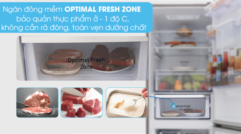 Ngăn đông mềm Optimal Fresh Zone - Tủ lạnh Samsung Inverter 307 lít RB30N4170DX/SV