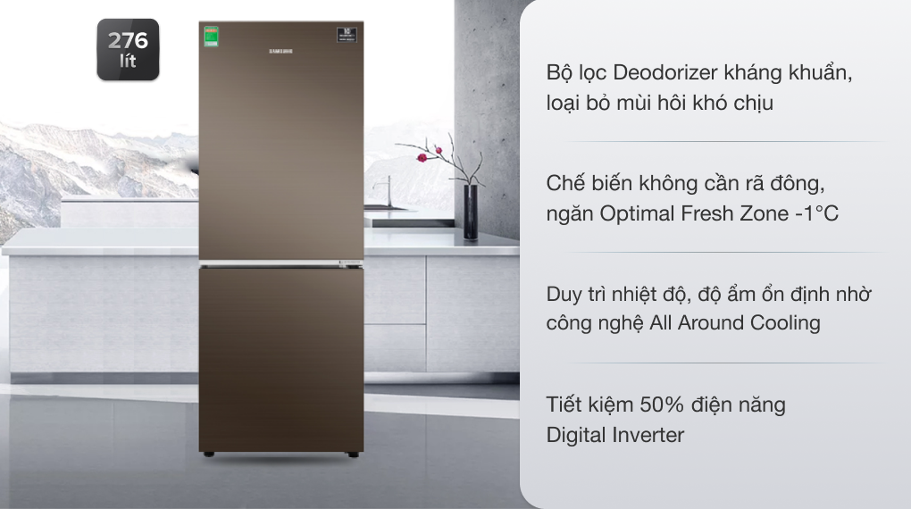 Tủ lạnh Samsung Inverter 276 lít RB27N4010DX/SV