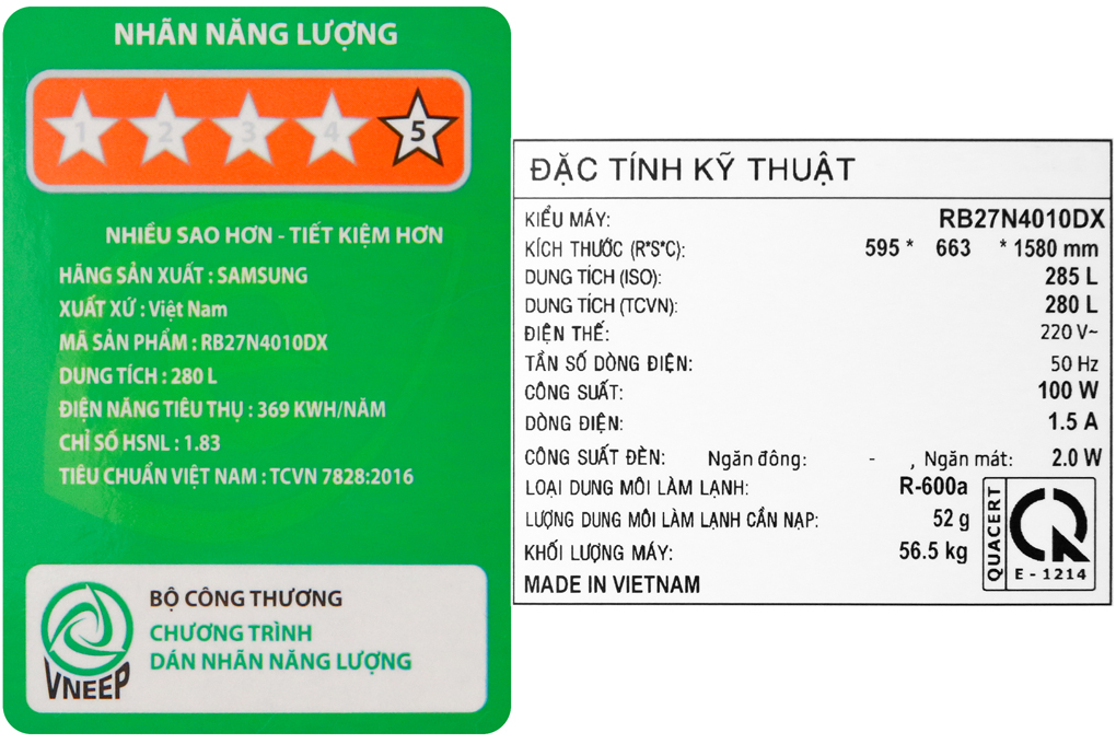 Tủ lạnh Samsung Inverter 276 lít RB27N4010DX/SV Màu Nâu