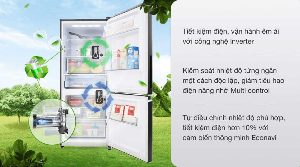 Tủ lạnh Panasonic Inverter 255 lít NR-BV280GKVN