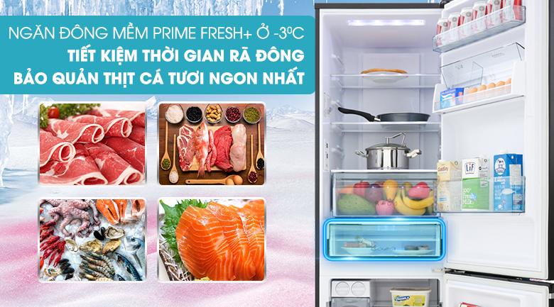 Ngăn đông mềm Prime Fresh+ ở -3 độ C - Tủ lạnh Panasonic Inverter 322 lít NR-BV360GKVN