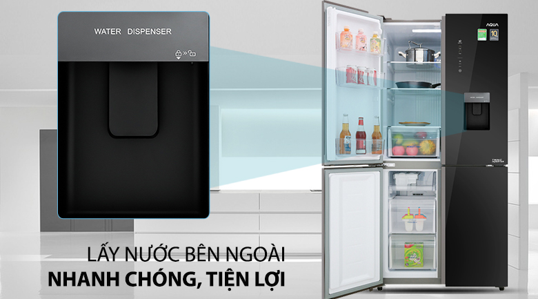 Tủ lạnh Aqua Inverter 456 lít Multi Door AQR-IGW525EM GB - 18