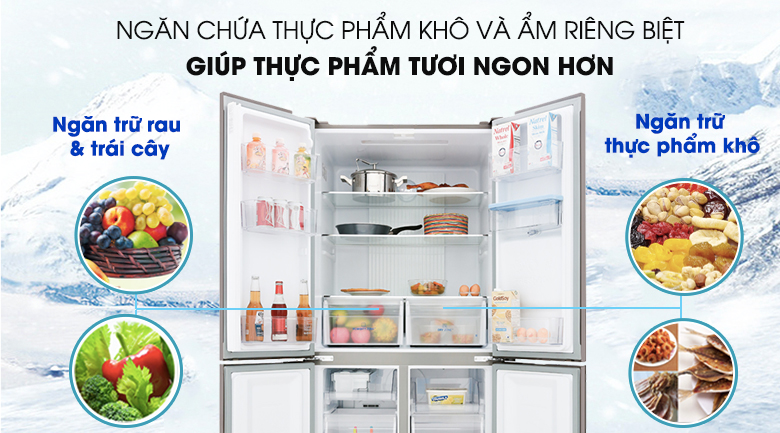 Tủ lạnh Aqua Inverter 456 lít Multi Door AQR-IGW525EM GB - 20
