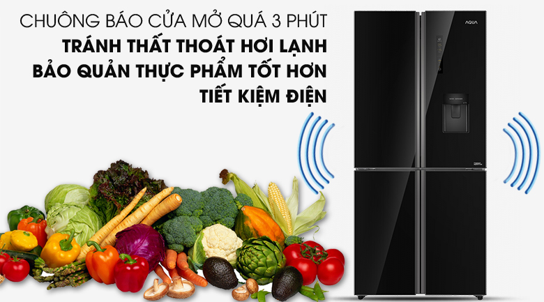 Tiện ích chuông báo mở cửa - Tủ lạnh Aqua Inverter 456 lít AQR-IGW525EM GB