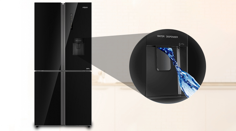 Lấy nước bên ngoài độc đáo và tiện lợi - Tủ lạnh Aqua Inverter 456 lít AQR-IGW525EM GB