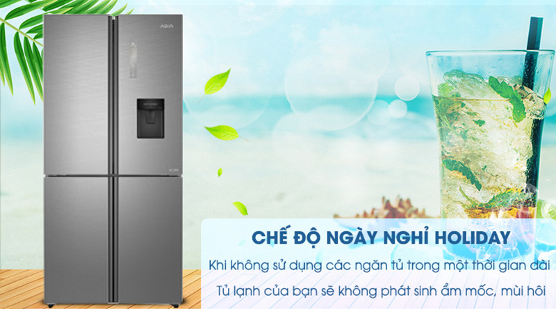 Tủ lạnh Aqua Inverter 456 lít AQR-IGW525EM GD - tiện lợi với chức năng holiday chống ẩm mốc