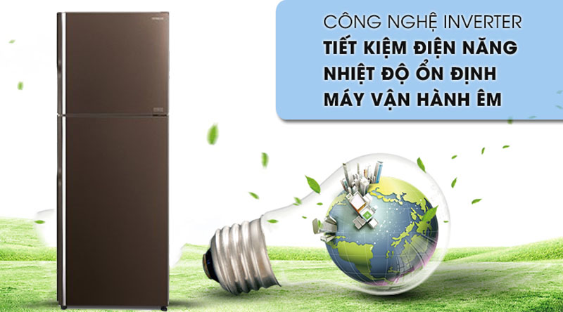 Tủ lạnh Hitachi Inverter 366 lít R-FG480PGV8 GBW - Tiết kiệm điện sử dụng hằng tháng nhờ công nghệ Inverter