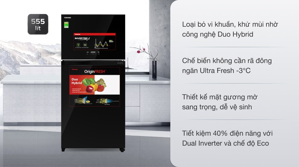 Tủ lạnh Toshiba Inverter 555 lít GR-AG58VA XK