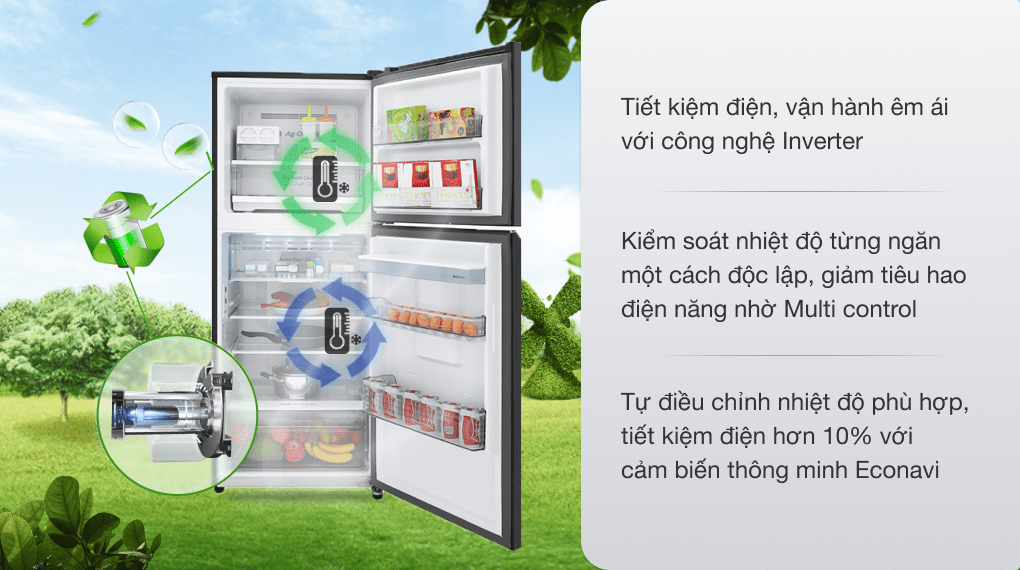 Tủ lạnh Panasonic Inverter 326 lít NR-BL351WKVN