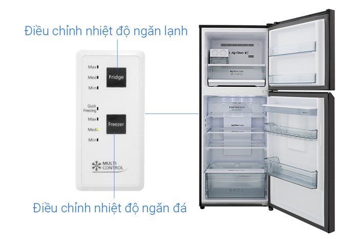 Tủ lạnh Panasonic Inverter 326 lít NR-BL351WKVN Màu Đen