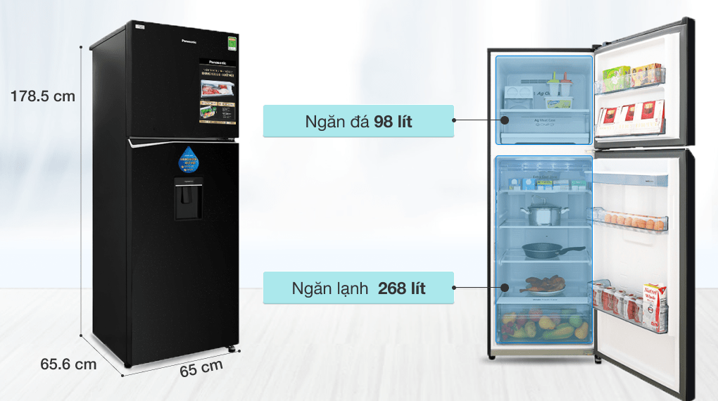 Tủ lạnh Panasonic Inverter 366 lít NR-BL381WKVN