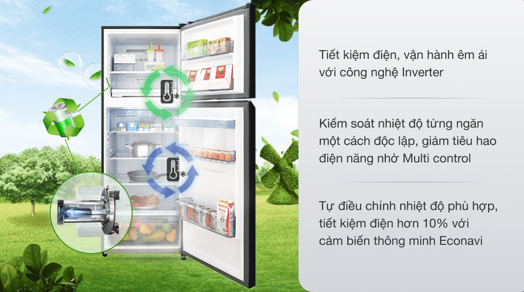 Tủ lạnh Panasonic Inverter 366 lít NR-BL381WKVN