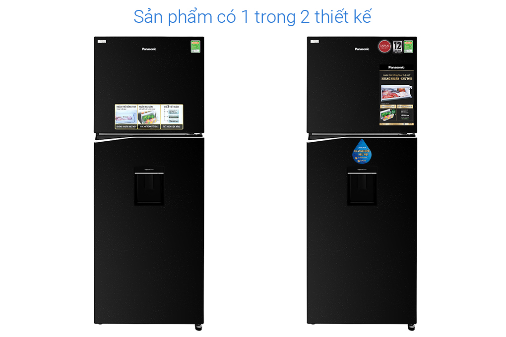 Tủ lạnh Panasonic Inverter 366 lít NR-BL381WKVN Màu Đen
