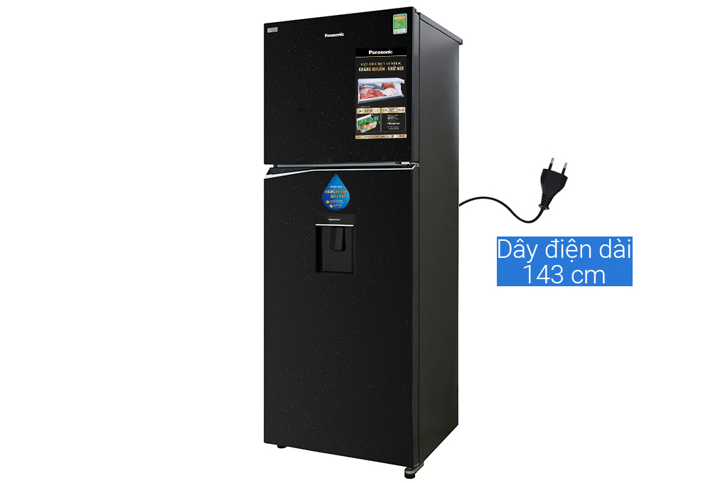 Tủ lạnh Panasonic Inverter 366 lít NR-BL381WKVN Màu Đen