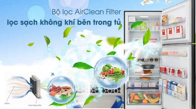 Tủ lạnh Beko Inverter 392 lít RDNT440E50VZGB - Bộ lọc AirClean Filter 