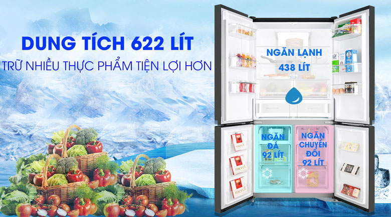 Tủ lạnh Toshiba Inverter 622 lít GR-RF690WE-PGV(24)