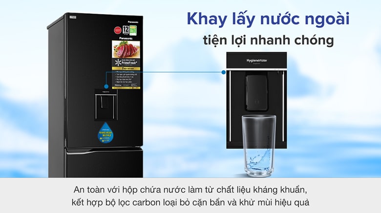 Tủ lạnh Panasonic Inverter 290 lít NR-BV320WKVN - Khay lấy nước ngoài