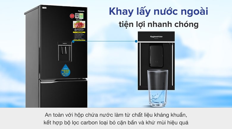 Tủ lạnh Panasonic Inverter 255 lít NR-BV280WKVN - Khay lấy nước ngoài