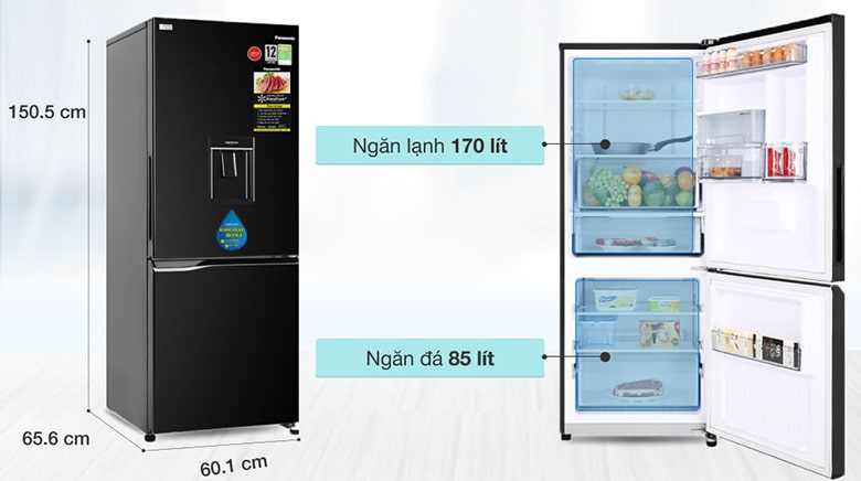 Tủ lạnh Panasonic Inverter 255 lít NR-BV280WKVN - Dung tích