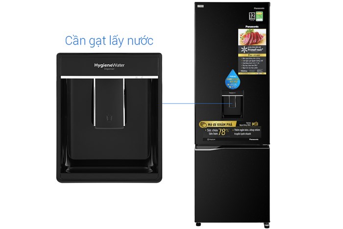 Tủ lạnh Panasonic Inverter 322 lít NR-BC360WKVN Màu Đen