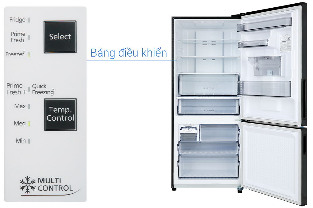 Tủ lạnh Panasonic Inverter 368 lít NR-BX410WKVN Màu Đen