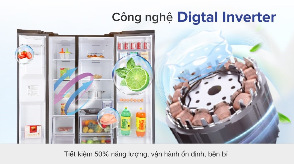 Tủ lạnh Samsung Inverter 635 lít Side By Side RS64R5301B4/SV - 11
