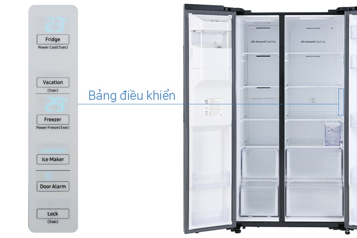 Tủ lạnh Samsung Inverter 635 lít Side By Side RS64R5301B4/SV Màu Đen - Xám