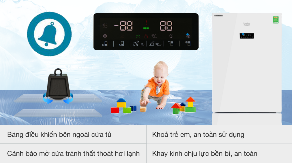 Tủ lạnh Beko Inverter 396 lít RCNT415E50VZGW