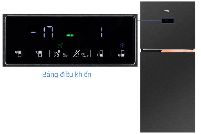 Tủ lạnh Beko Inverter 340 lít RDNT371E50VZK Màu Xám đậm