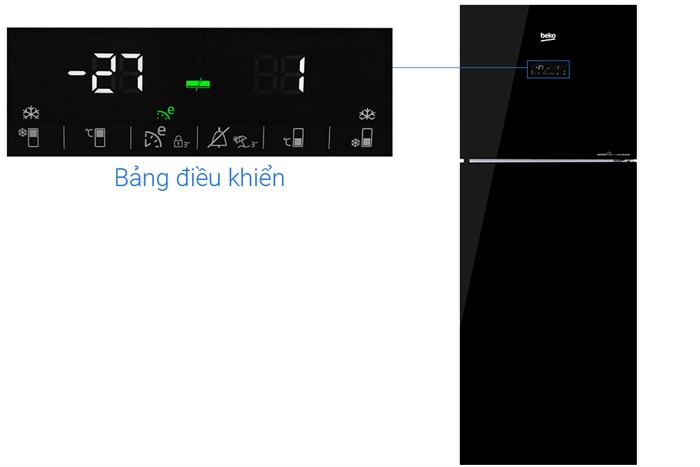 Tủ lạnh Beko Inverter 375 lít RDNT401E50VZGB Màu Đen
