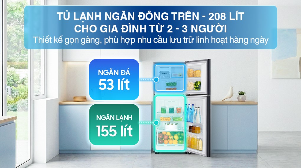 Tủ lạnh Samsung Inverter 208 lít RT20HAR8DBU/SV