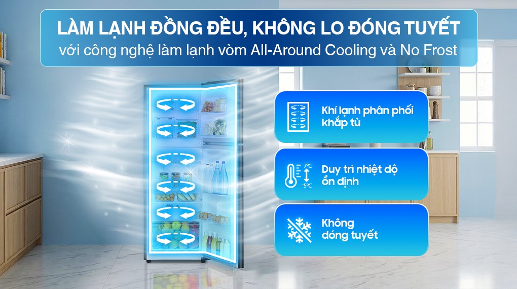 Tủ lạnh Samsung Inverter 236 lít RT22M4032BU/SV